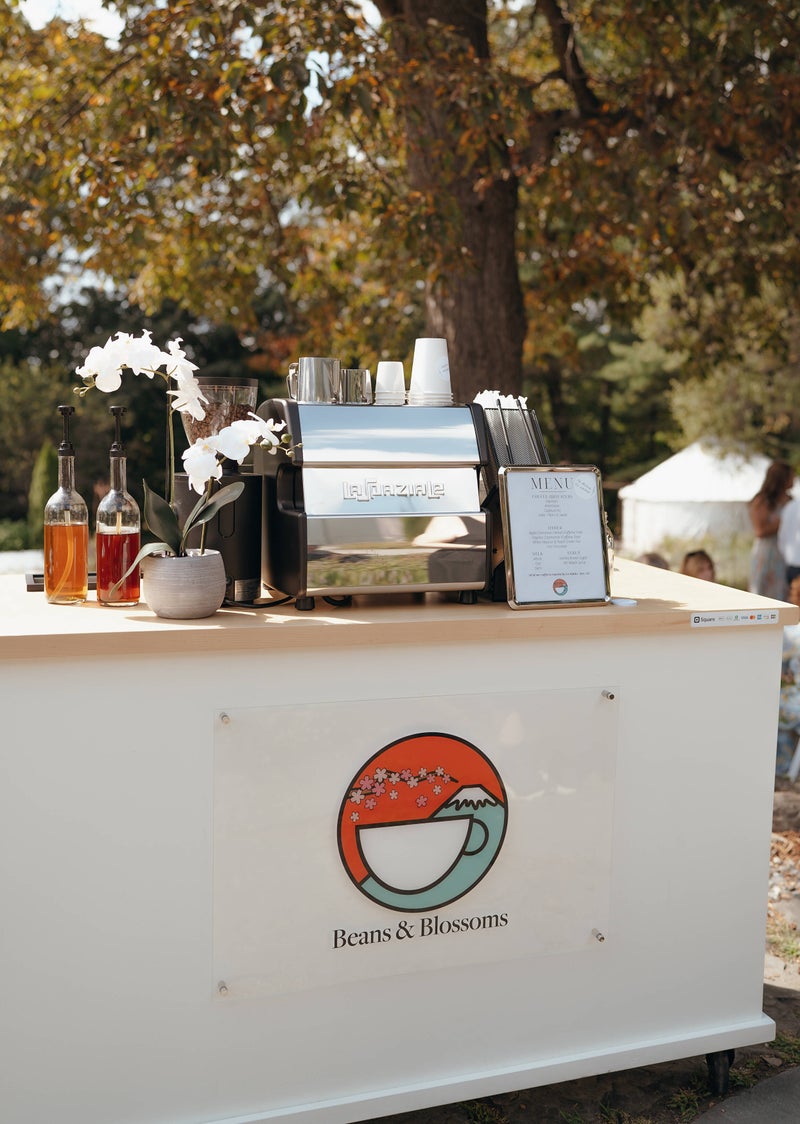 Beans & Blossoms mobile coffee cart and team in Rochester, NH